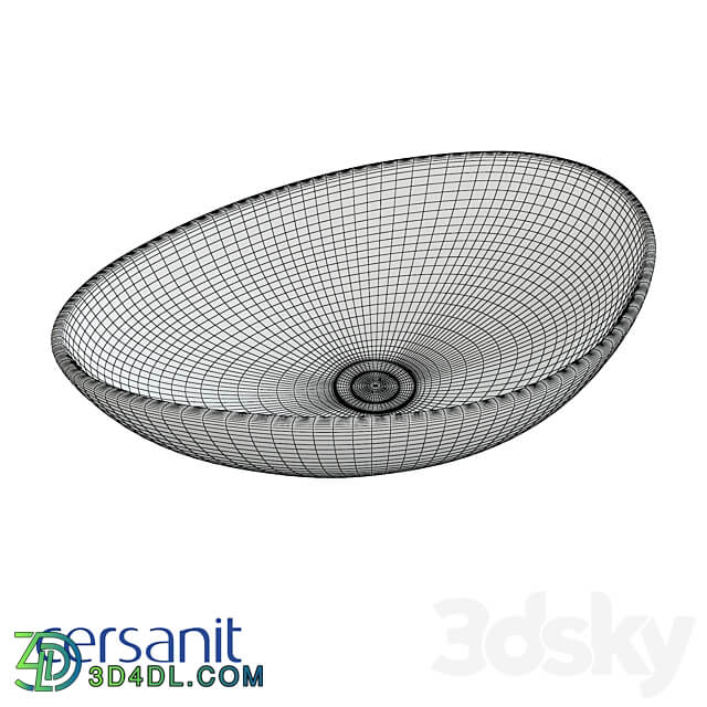 Countertop washbasin MODUO 55 LEAF Cersanit 3D Models