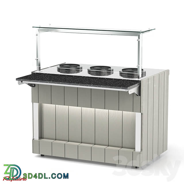 Bain marie for first courses with electric soup bowls 5l RM1 xD Capital 3D Models