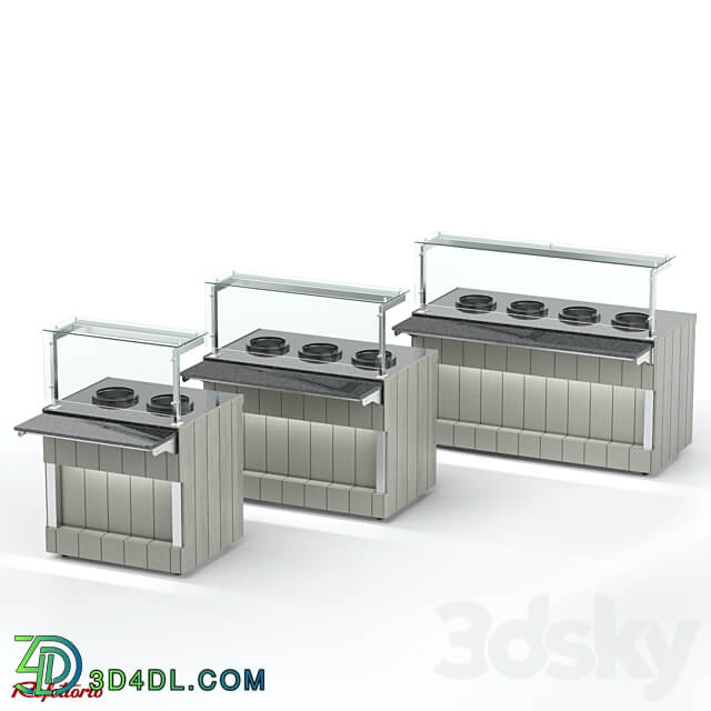 Bain marie for first courses with electric soup bowls 5l RM1 xD Capital 3D Models