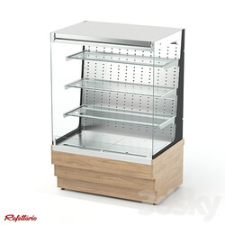 Confectionery refrigerated wall open showcase with three shelves Refettorio RKC2 RO 3D Models 