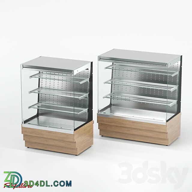 Confectionery refrigerated wall open showcase with three shelves Refettorio RKC2 RO 3D Models