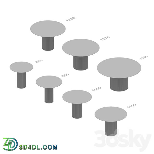  OM SERIES OF TABLES VELVET CURRENT FURNITURE 3D Models