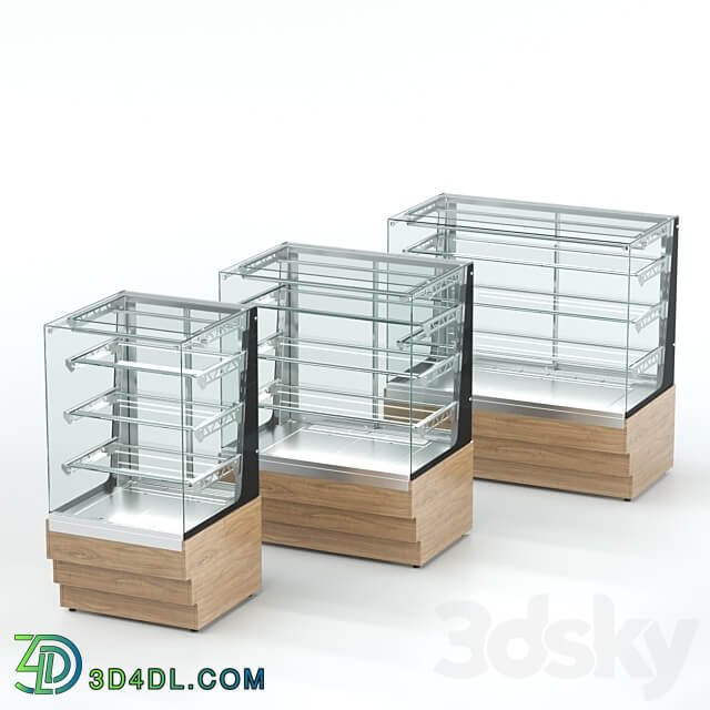 Refrigerated confectionery showcase 3 shelves RKC2 AO Crystal 3D Models