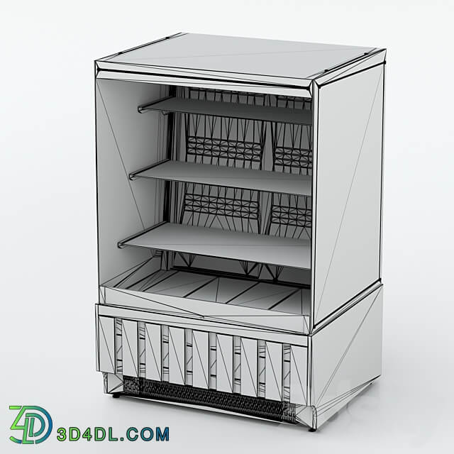 Refrigerated confectionery showcase 3 shelves RKC2 AO Crystal 3D Models