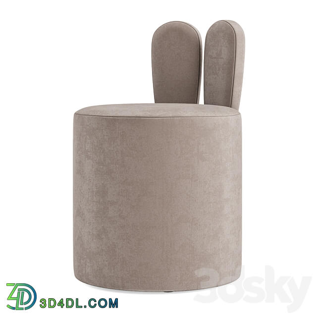 Pouffe Rabbit OM Table Chair 3D Models