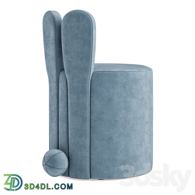 Pouffe Rabbit OM Table Chair 3D Models
