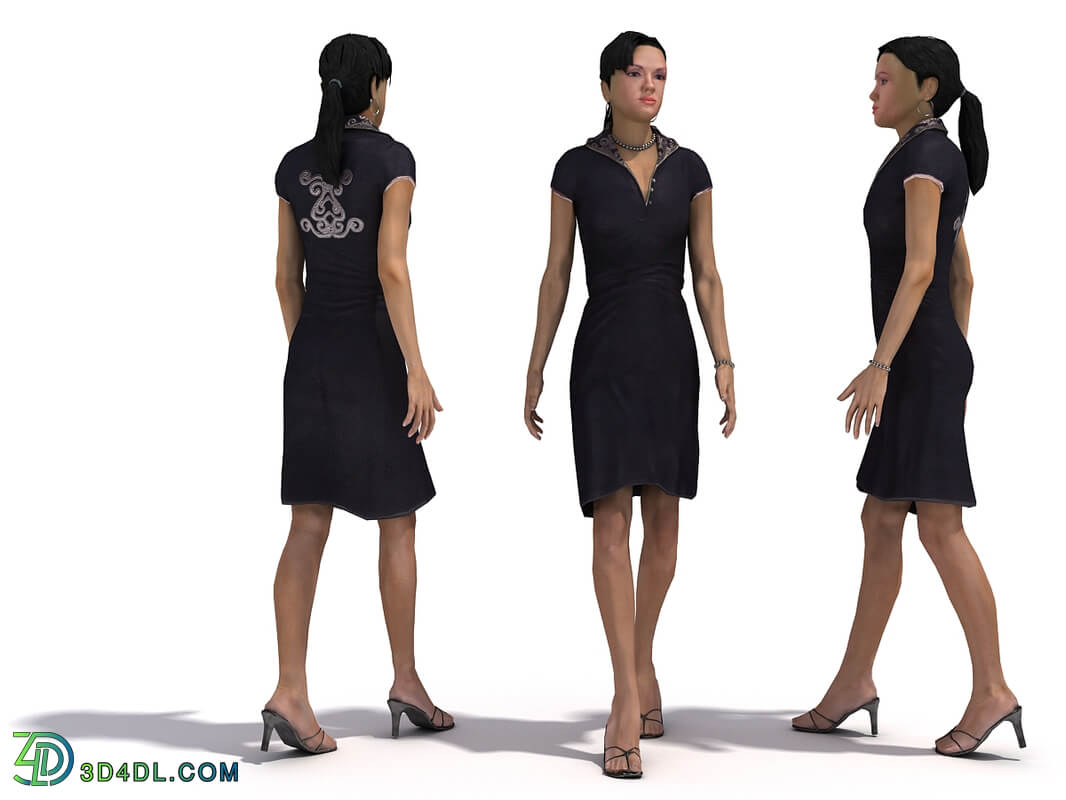 3D People Vol01 Female 01 Pose a