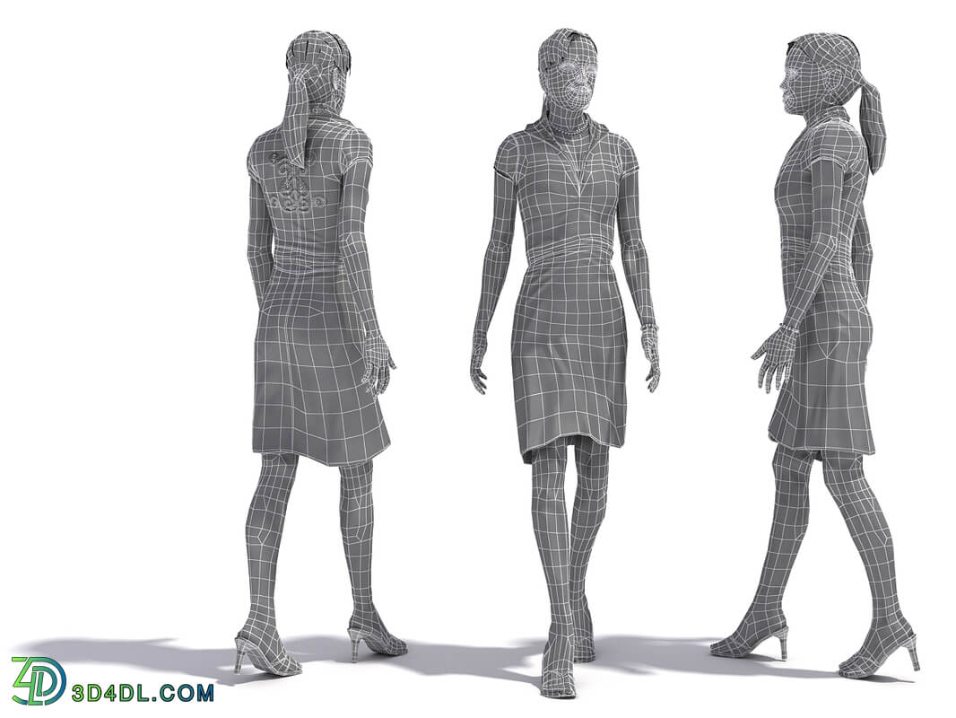 3D People Vol01 Female 01 Pose a