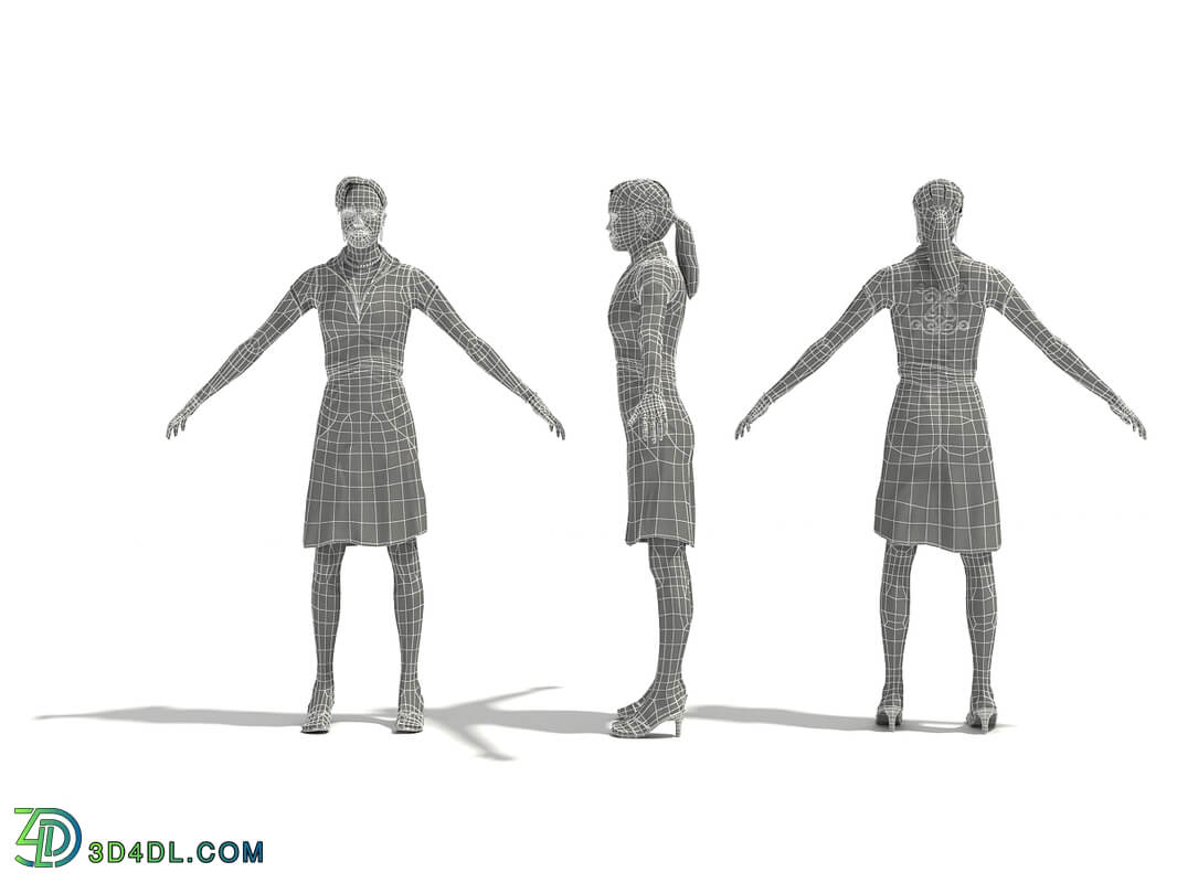 3D People Vol01 Female 01 Pose t