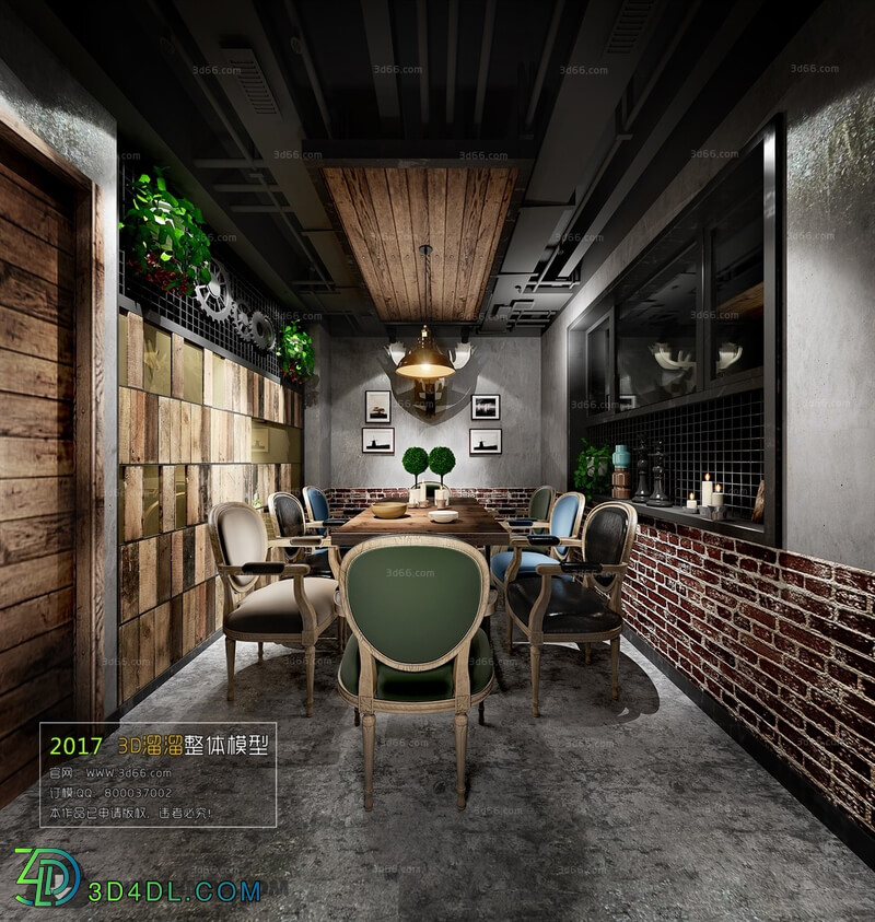 3D66 2017 Industrial Style Dining Room 2593 128