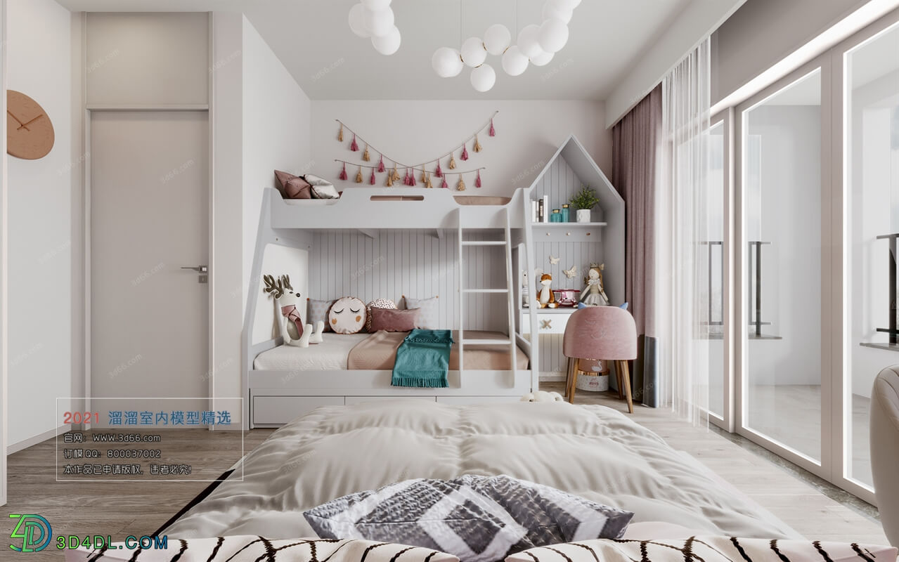 3D66 2021 Bedroom Nordic Style VrM001