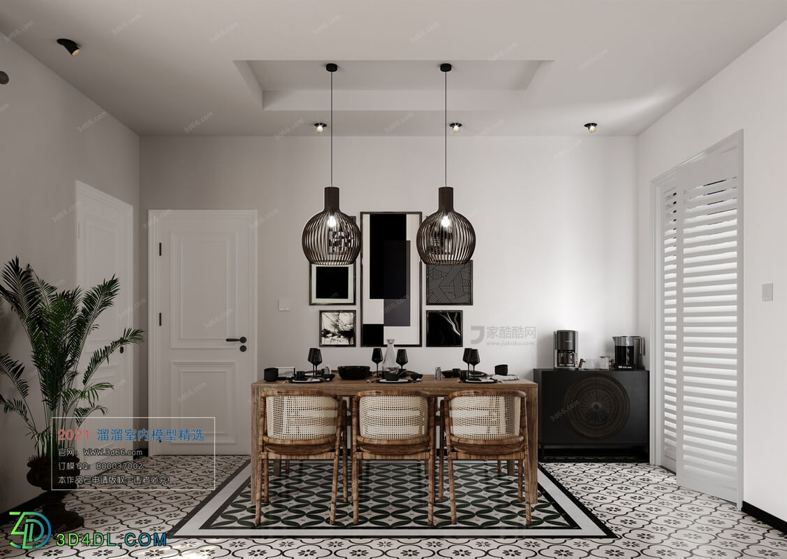 3D66 2021 Dining Room Kitchen Nordic Style CrM002