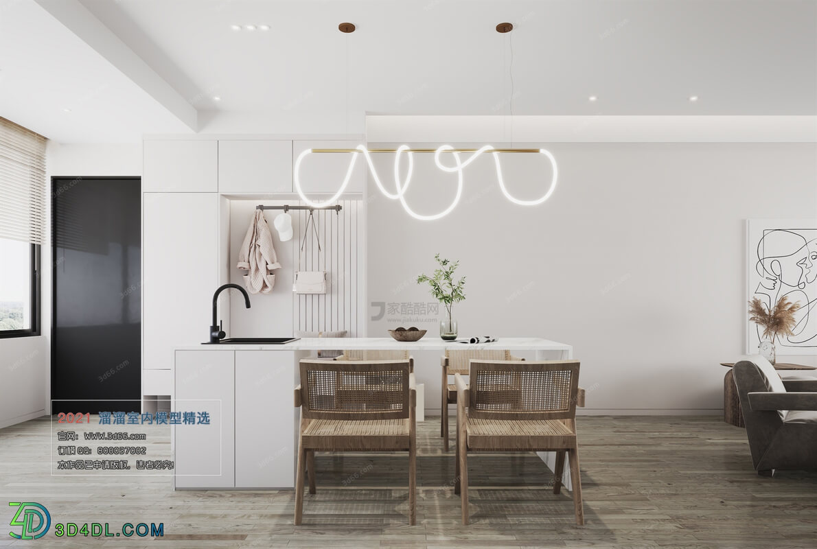 3D66 2021 Dining Room Kitchen Nordic Style VrM003