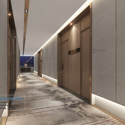 3D66 2021 Elevator Lobby Aisle Chinese Style CrC002 