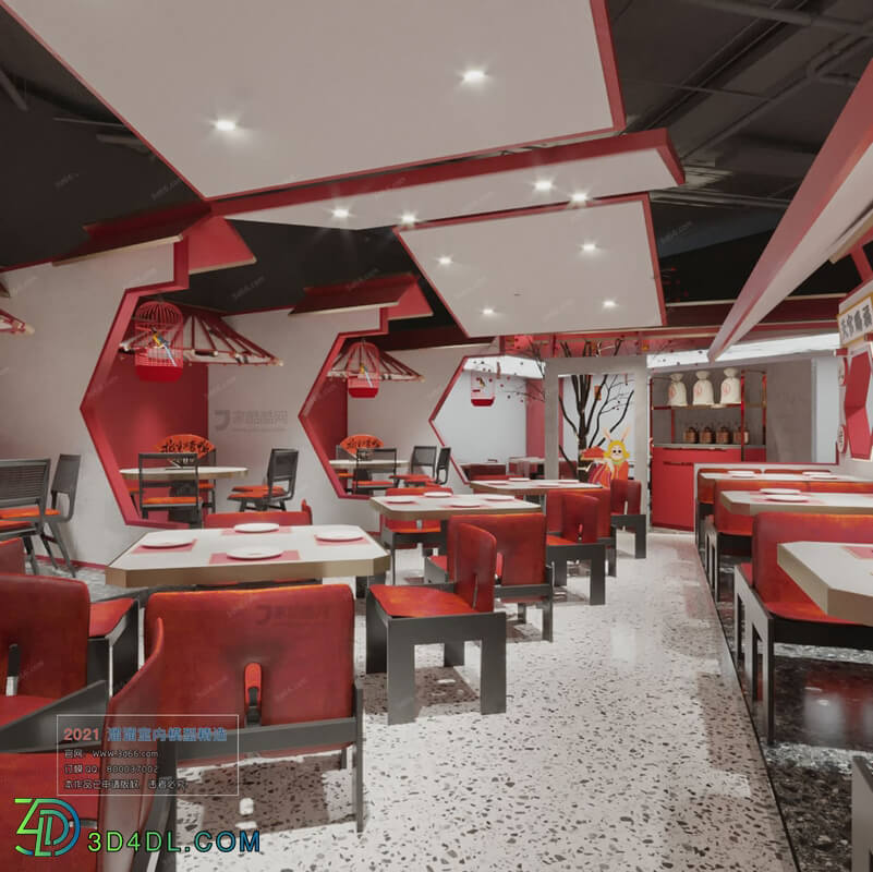 3D66 2021 Hotel Teahouse Cafe Chinese Style CrC002