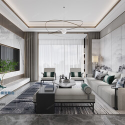 3D66 2021 Living Room Chinese Style CrC029 