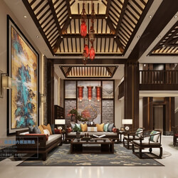 3D66 2021 Living Room Chinese Style VrC005 