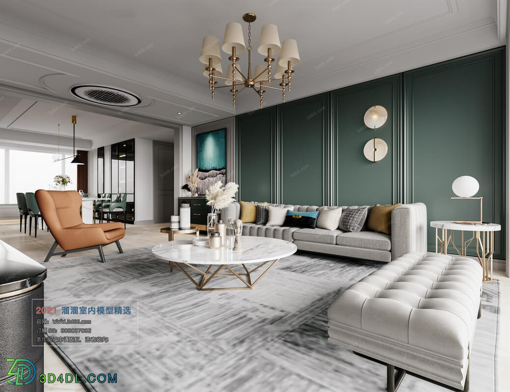 3D66 2021 Living Room European Style CrD007