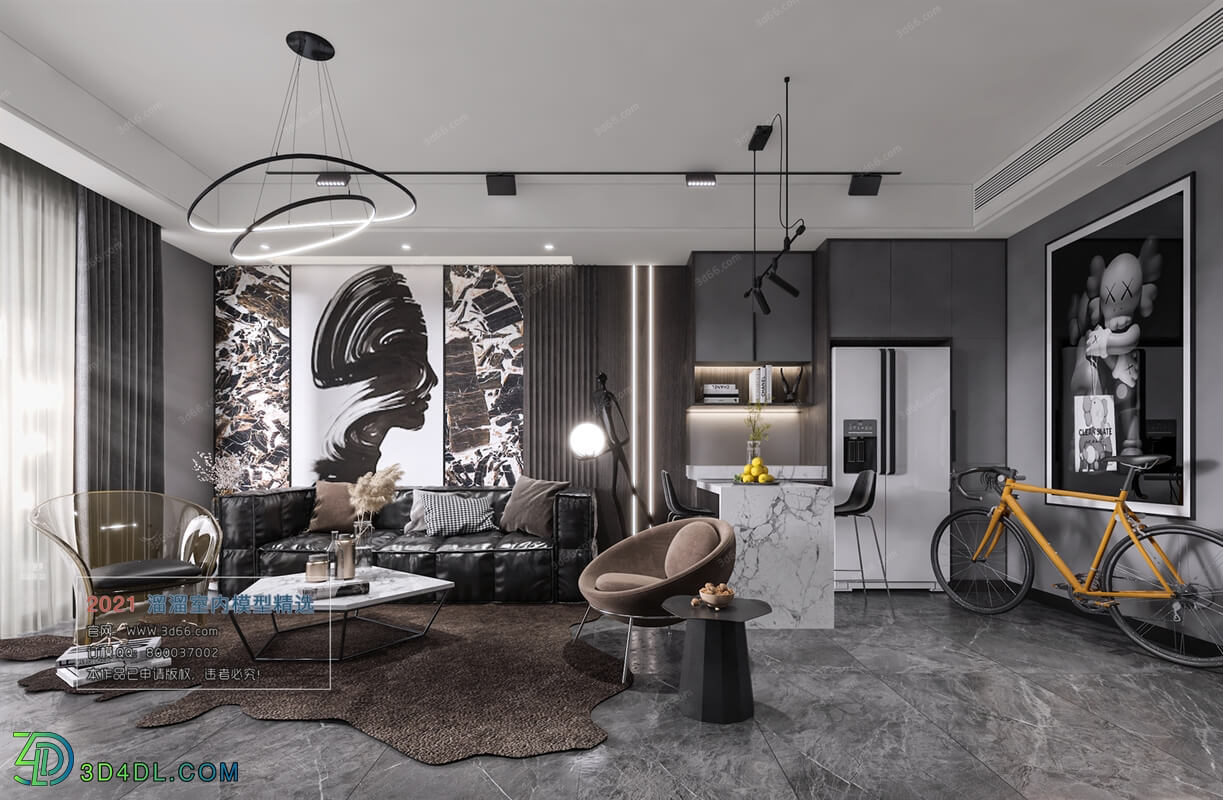 3D66 2021 Living Room Industrial Style VrH001