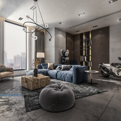 3D66 2021 Living Room Industrial Style VrH002 