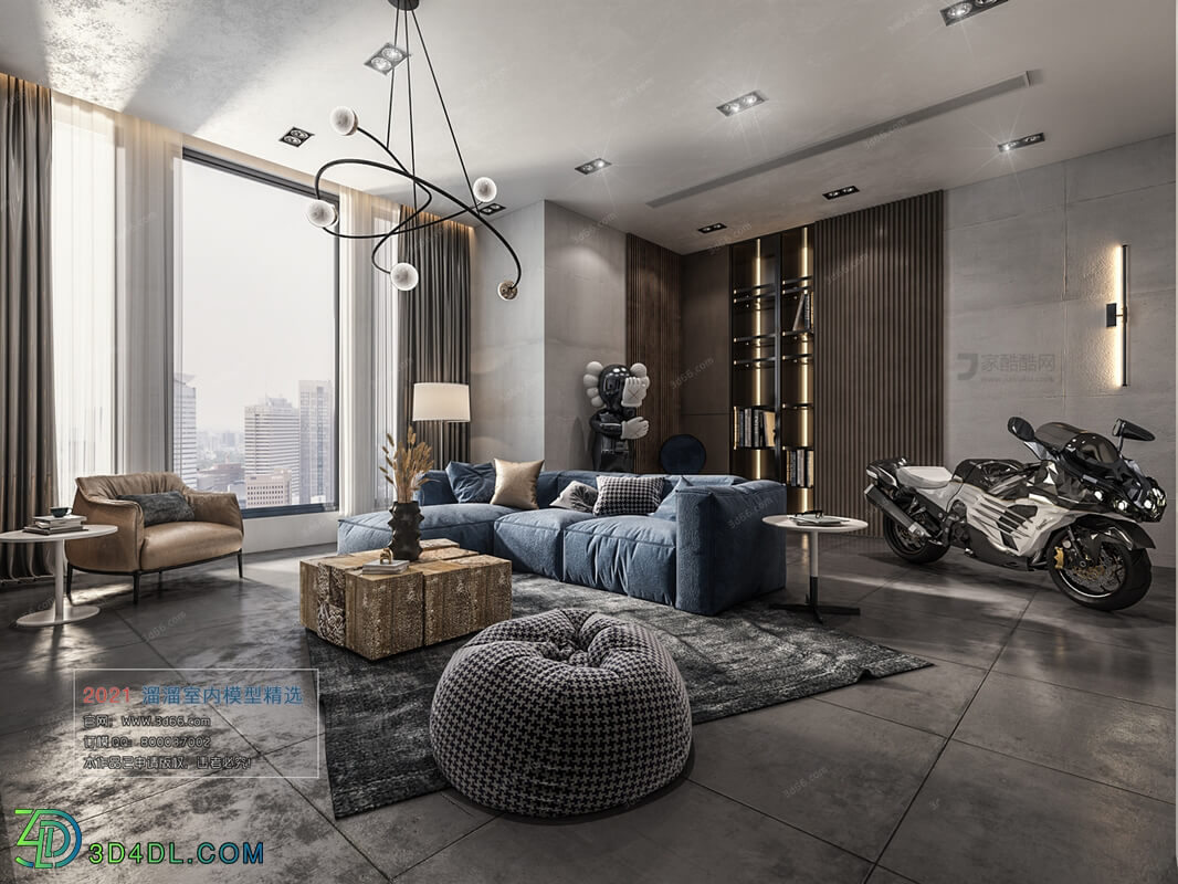 3D66 2021 Living Room Industrial Style VrH002