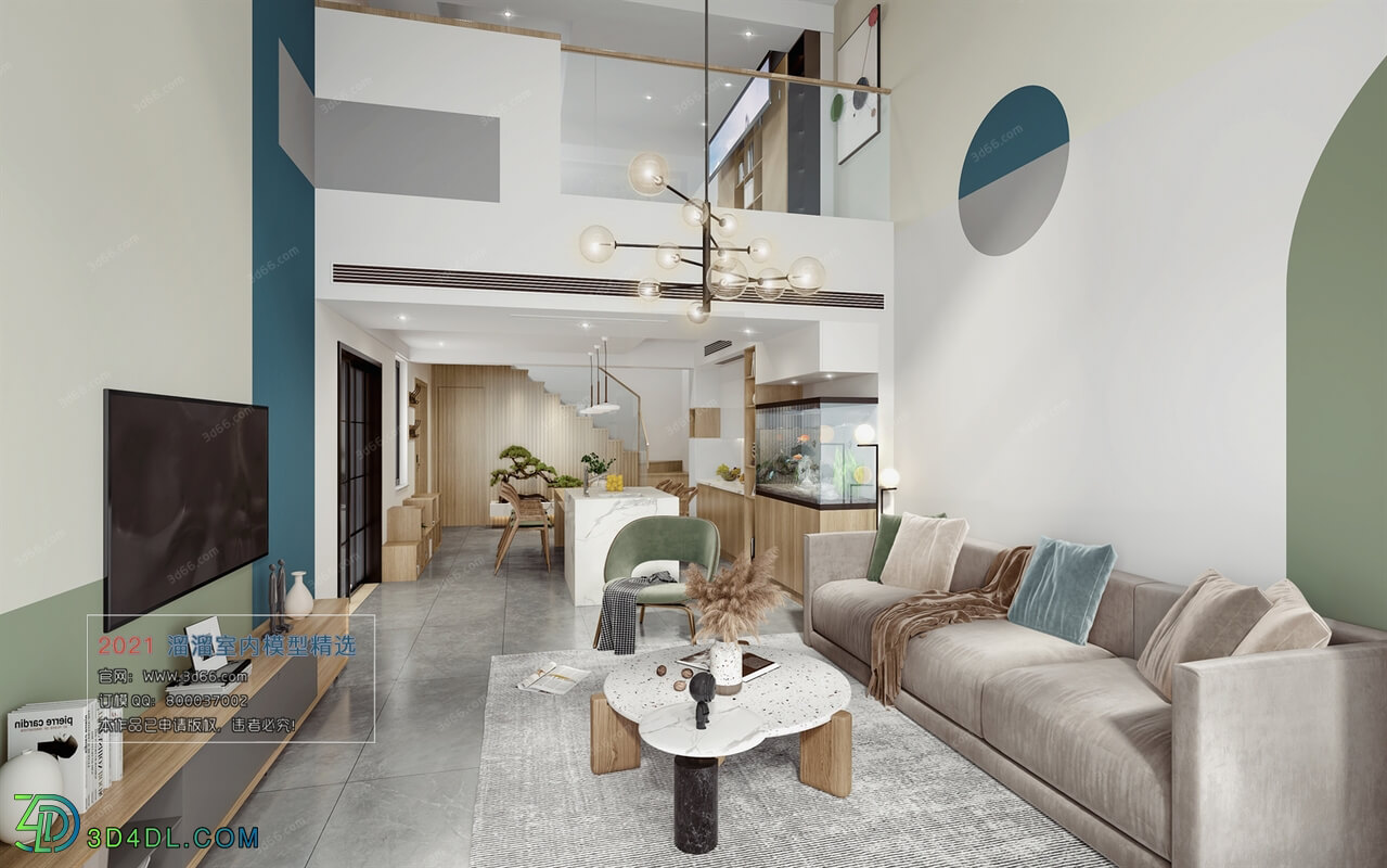 3D66 2021 Living Room Nordic Style VrM002