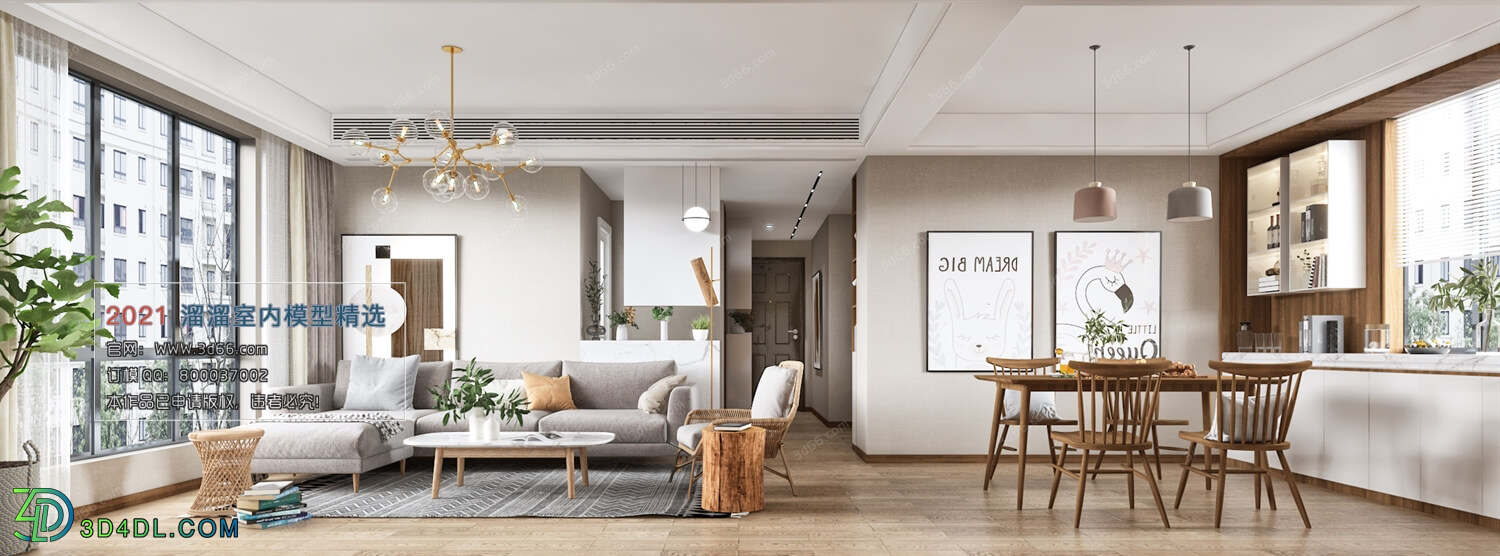 3D66 2021 Living Room Nordic Style VrM005