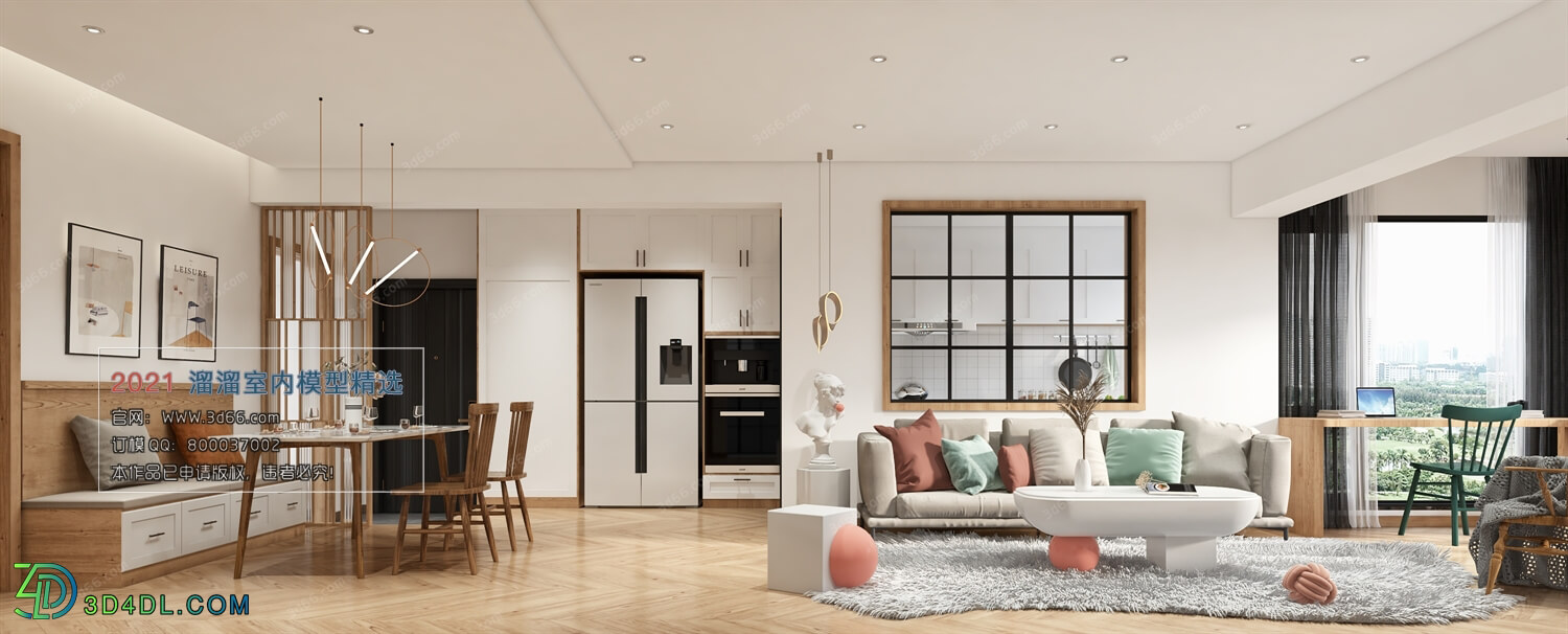3D66 2021 Living Room Nordic Style VrM006