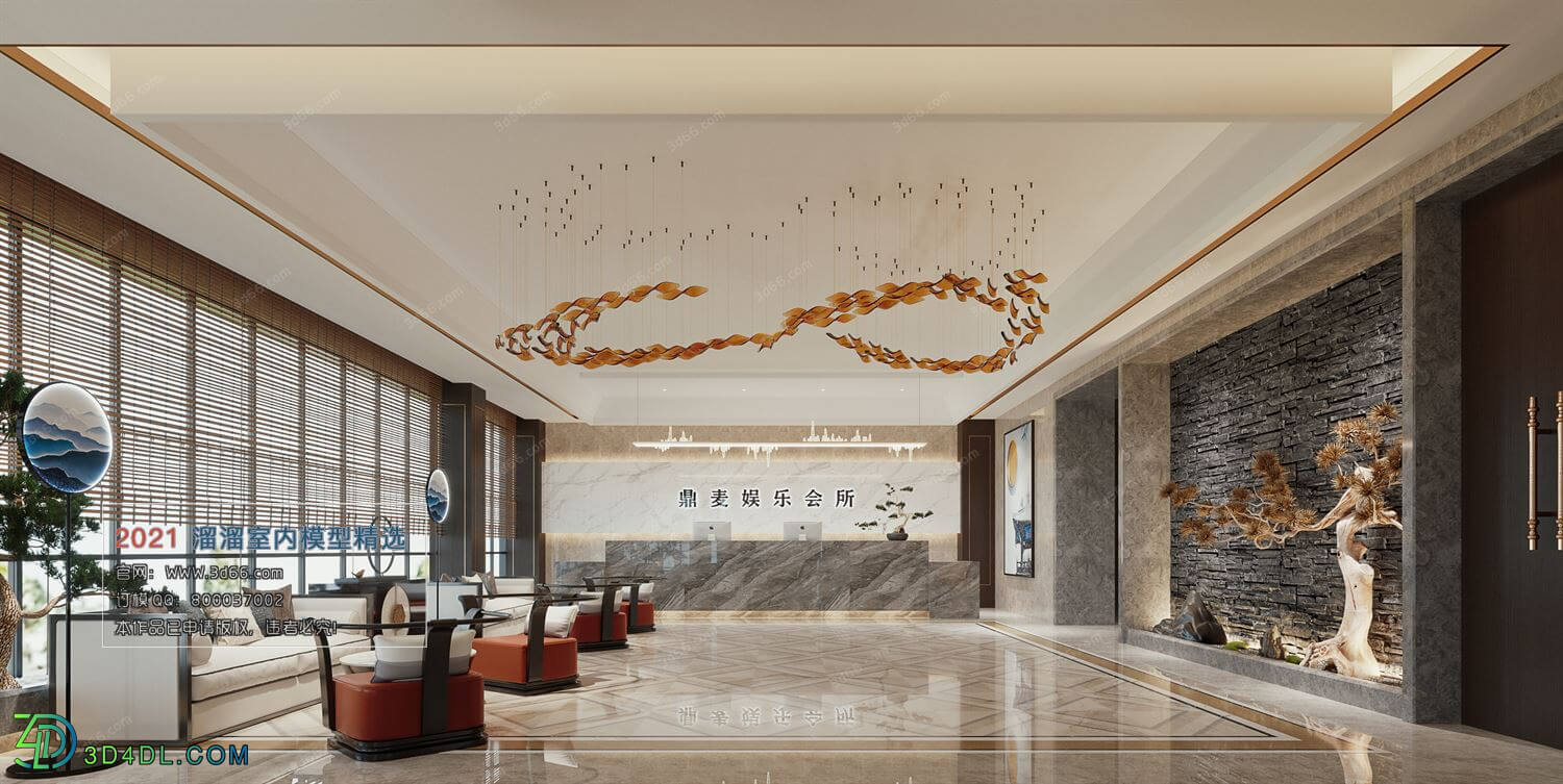 3D66 2021 Lobby Reception Chinese Style CrC003