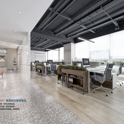 3D66 2021 Office Meeting Reception Room Industrial Style CrH002 
