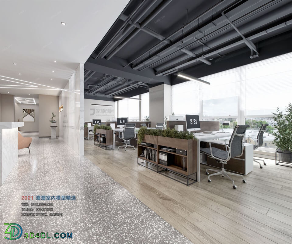 3D66 2021 Office Meeting Reception Room Industrial Style CrH002