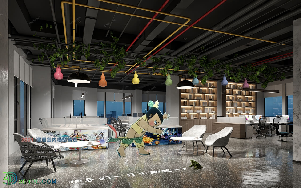 3D66 2021 Office Meeting Reception Room Industrial Style VrH001