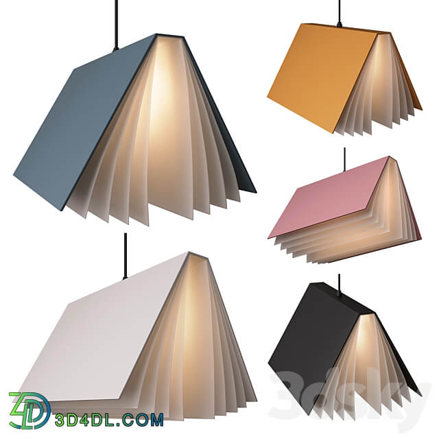 Pendant Lights Metal Books Pendant light 3D Models