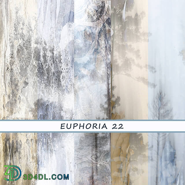 Designer wallpapers EUPHORIA 22 pack 5 3D Models