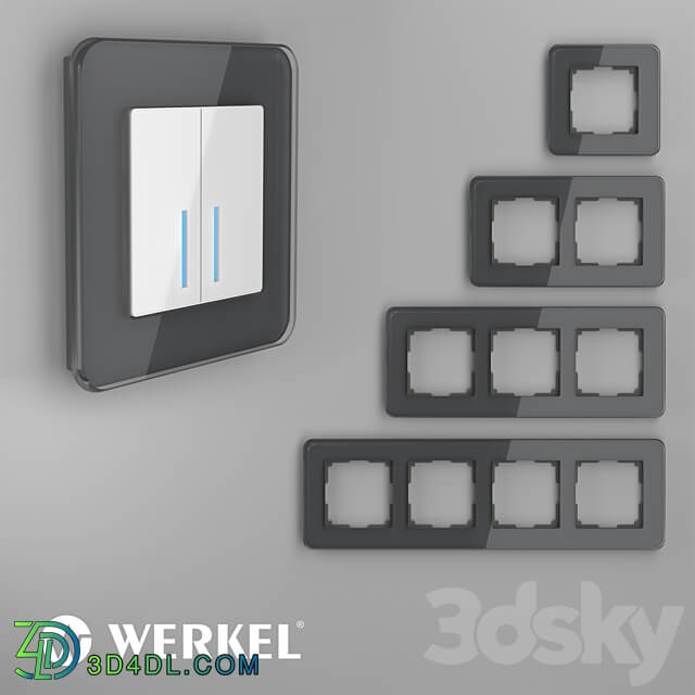 OM Glass frames for sockets and switches Elite Grafit Werkel Miscellaneous 3D Models