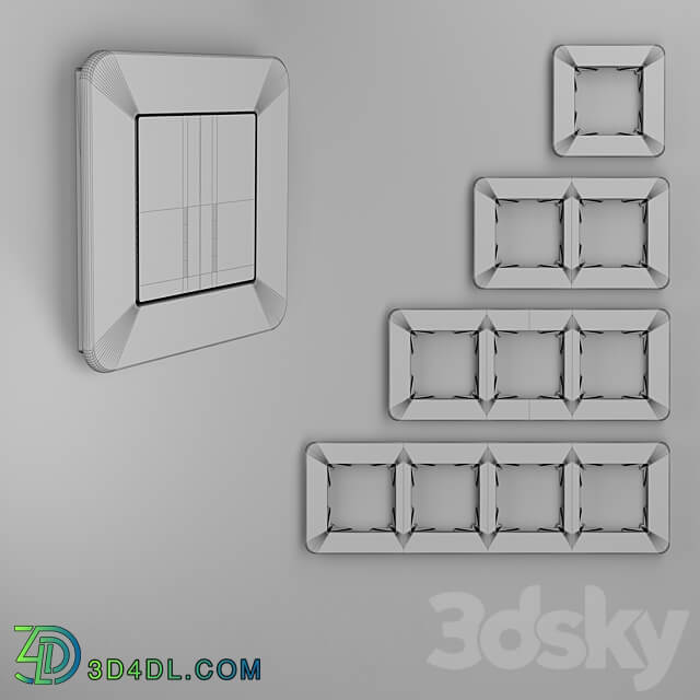 OM Glass frames for sockets and switches Elite Grafit Werkel Miscellaneous 3D Models