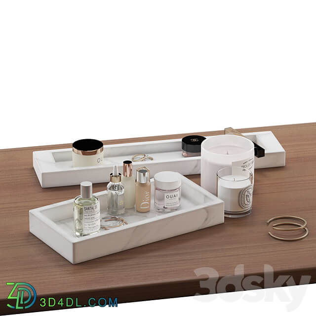 Woman s cosmetic haircare decorative set 3D Models