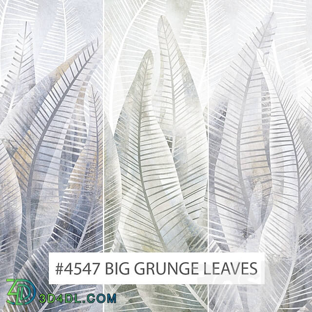Creativille wallpapers 4547 Big Grunge Leaves 3D Models