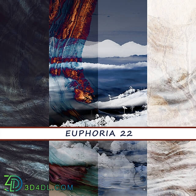 Designer wallpapers EUPHORIA 22 pack 6 3D Models