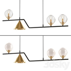 Nordic Style Black Chandelier Pendant light 3D Models 