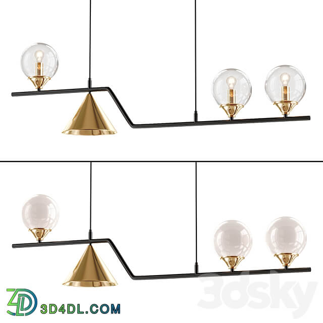 Nordic Style Black Chandelier Pendant light 3D Models