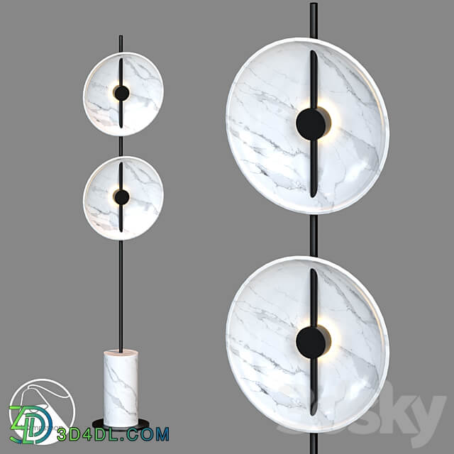 LampsShop.com T6076 Floor Lamp Double Screw 3D Models