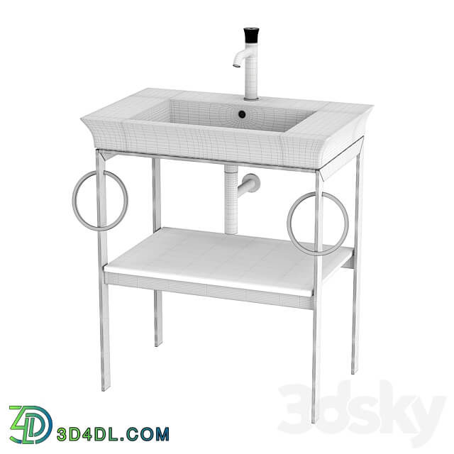 OM Duravit White Tulip metal floor console WT4546 B 3D Models