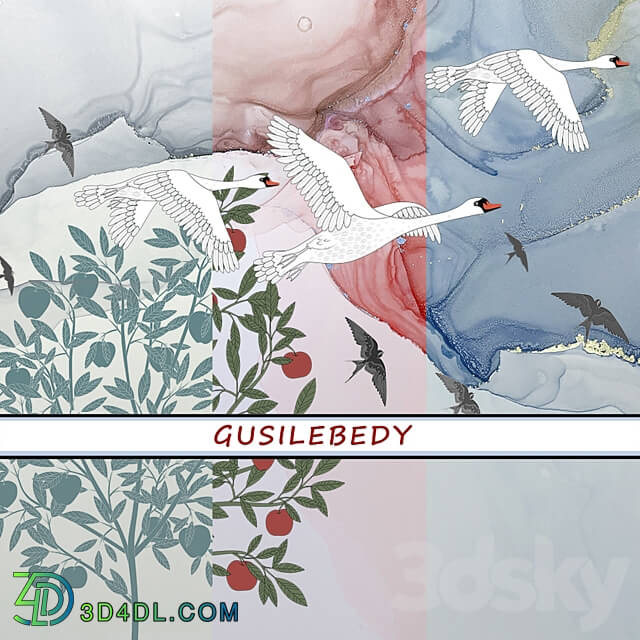 Design wallpaper GUSILEBEDY pack 4 3D Models