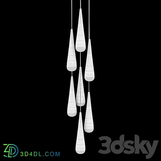 Pendant lamp IT Drop 7 Spiral IT Drop 7 Design Pendant light 3D Models