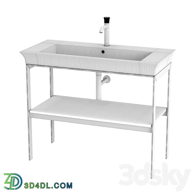 OM Duravit White Tulip metal floor console WT4541 3D Models