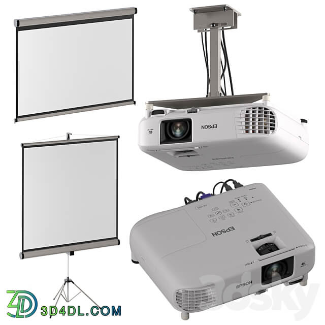 Epson EB FH06 projector projection screens PC other electronics 3D Models