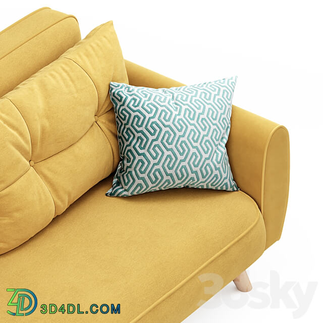 Beatrix Yellow sofa bed 3D Models