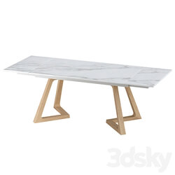 Sorrento White extendable table with ceramic top 3D Models 