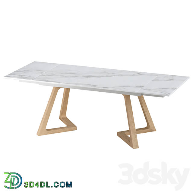 Sorrento White extendable table with ceramic top 3D Models